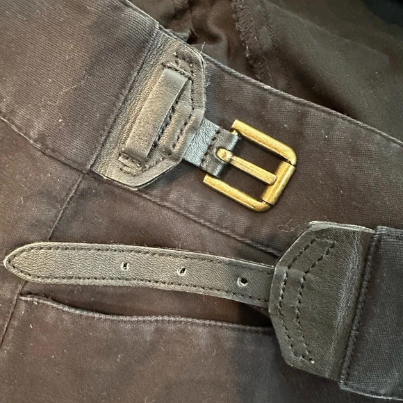 Lauren Ralph Lauren | Black Vintage Pencil Skirt Size 6 Attached Belt & Buckle - Picture 6 of 6